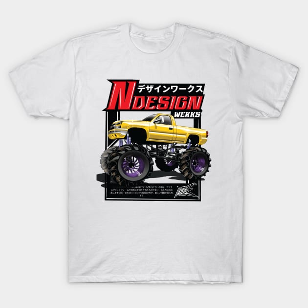 monster truck yellow T-Shirt by naquash